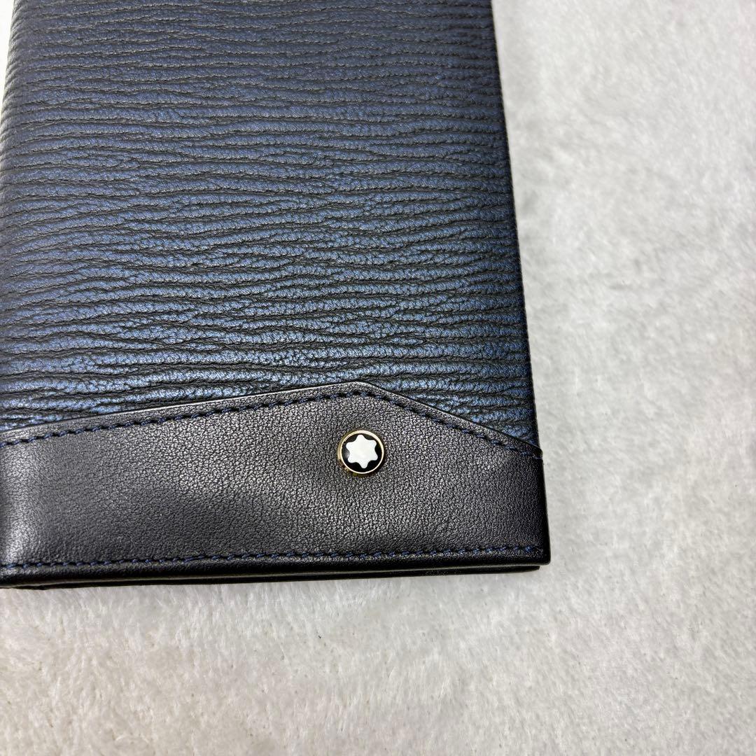 MONTBLANC モンブラン ウォレット レザー 二つ折り 長財布 ネイビー