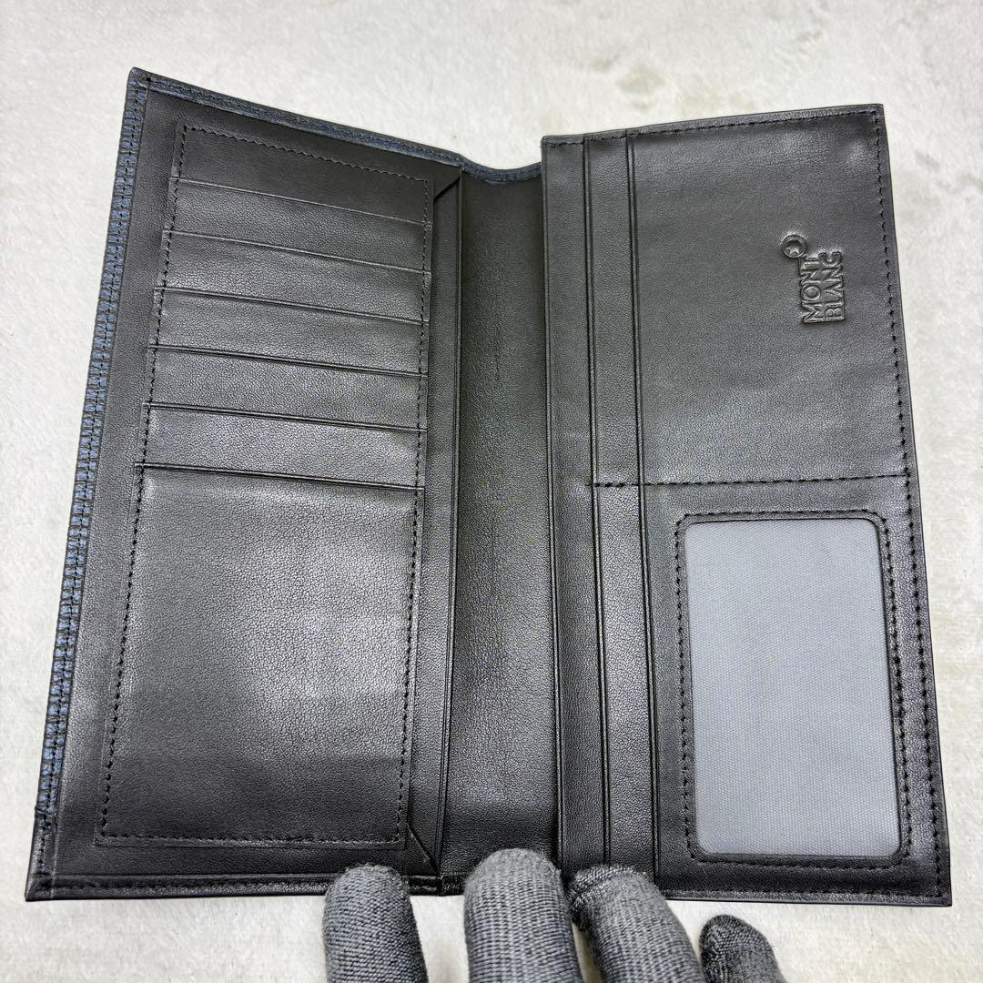 MONTBLANC モンブラン ウォレット レザー 二つ折り 長財布 ネイビー