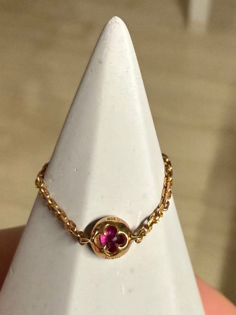 ah oui K18 ルビー チェーンリング ピジョンブラッド