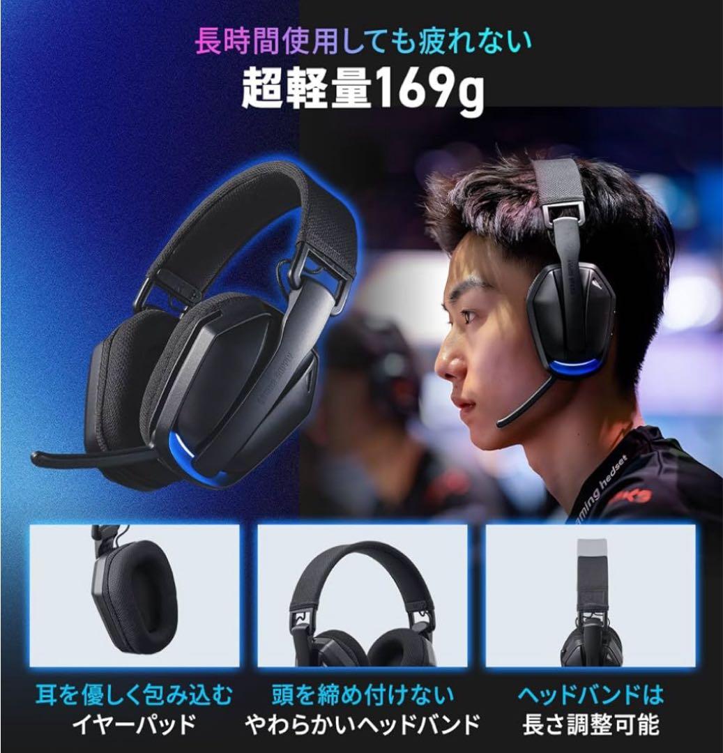 サンワダイレクト ワイヤレスヘッドセット LED付き 400-HSW051