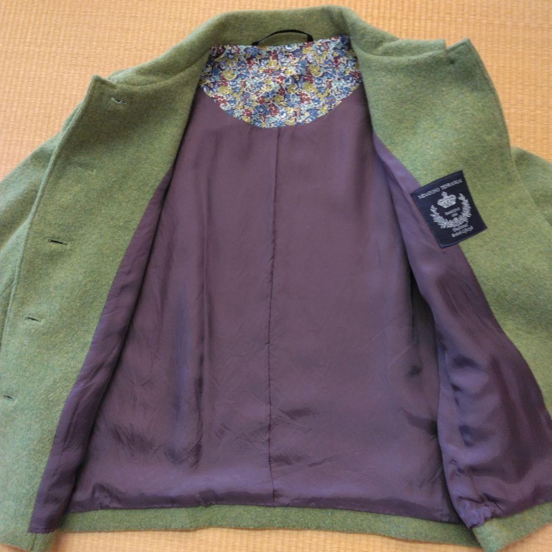 みなとのてんらんかい　ウール 緑色 ジャケット リバティ裏地