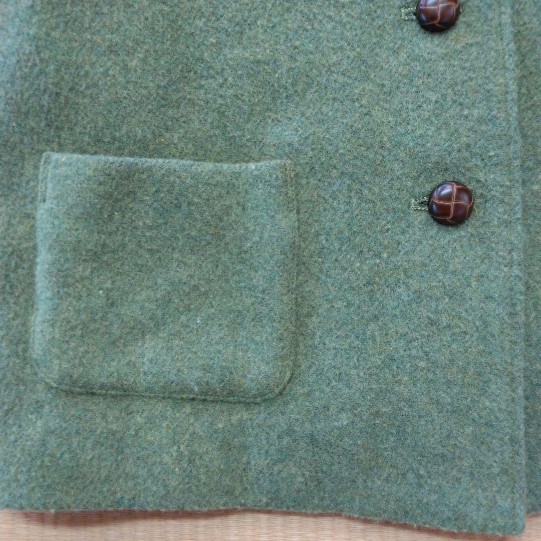 みなとのてんらんかい　ウール 緑色 ジャケット リバティ裏地