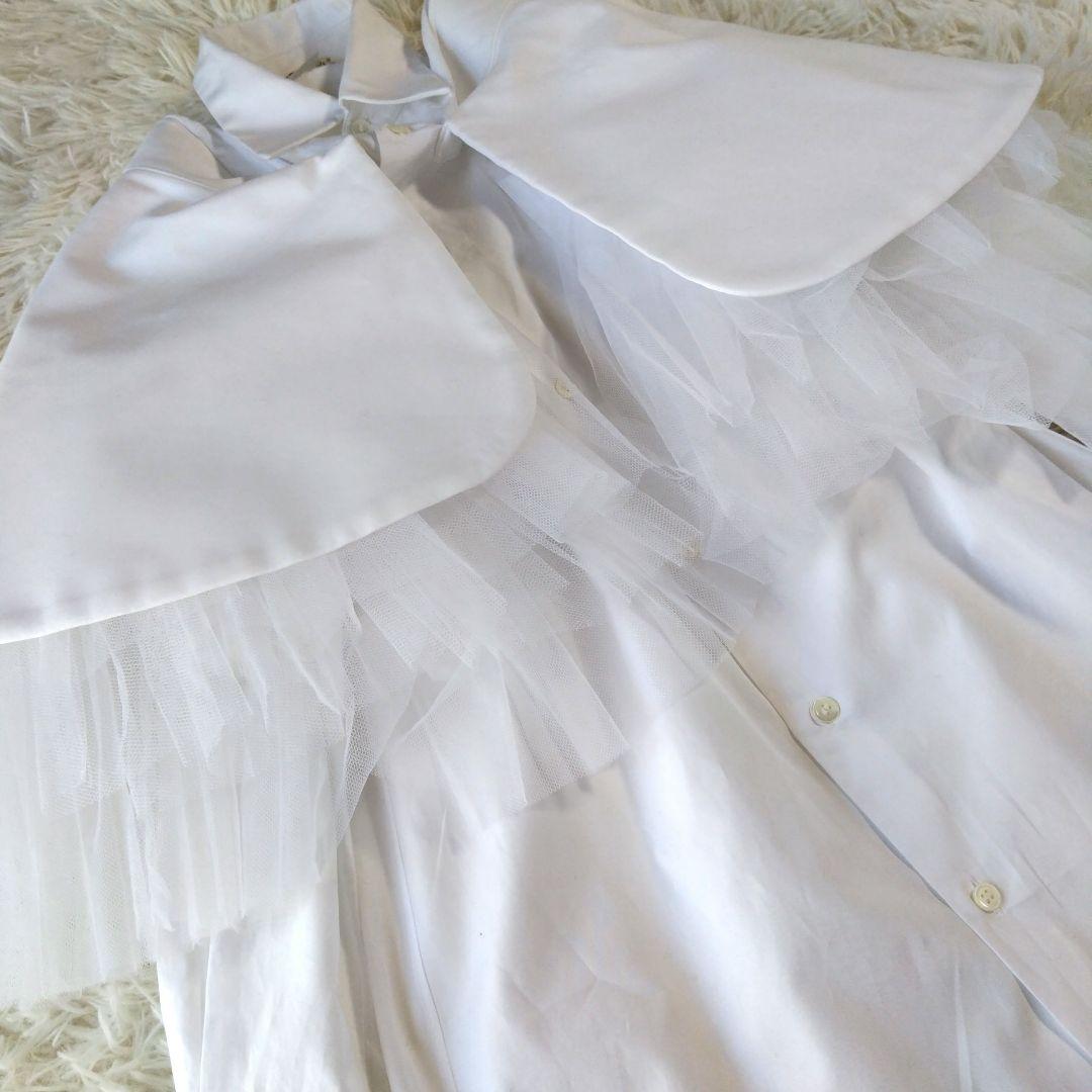 コムデギャルソン　ロングシャツ　　ケープ　チュール