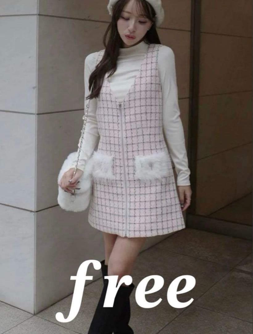 ダーリッチ ファスナーツイードミニワンピース