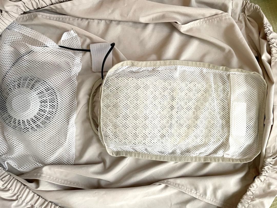 空調抱っこ紐ケープ　ベージュ 冷却ファン付き　ベビーホッパー　2024年