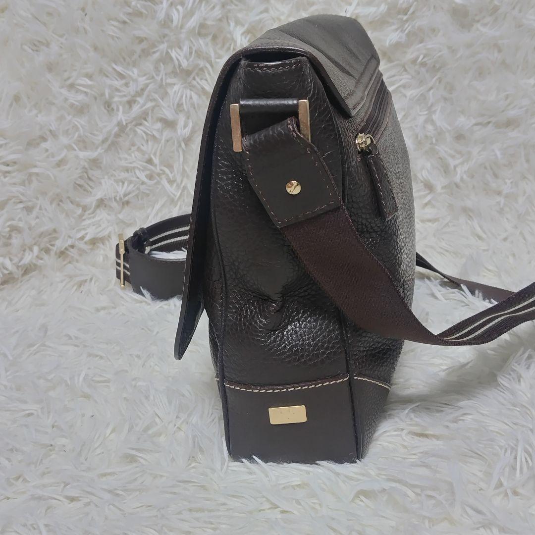 ダンヒル ショルダーバッグ フラップ クロスボディ A4 レザー ブラウン