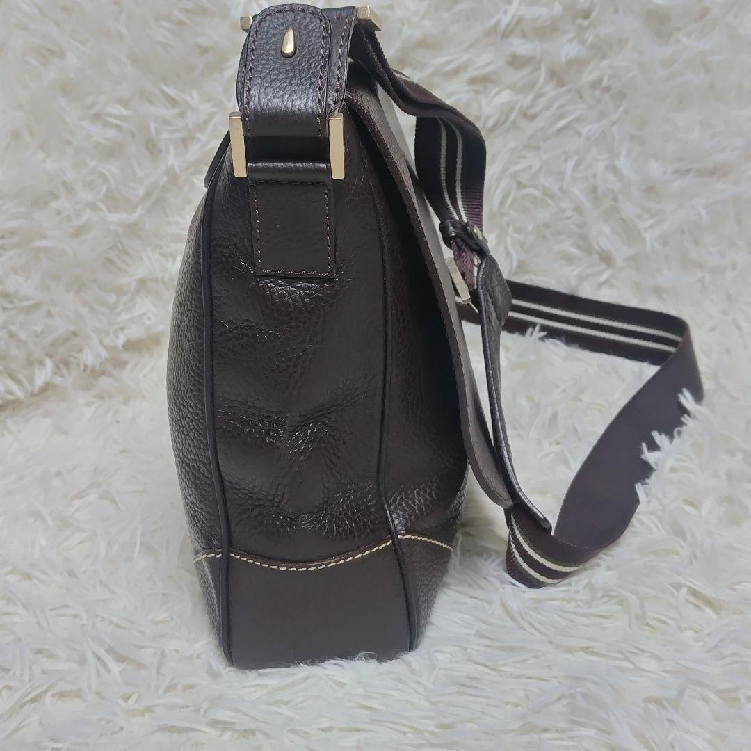 ダンヒル ショルダーバッグ フラップ クロスボディ A4 レザー ブラウン