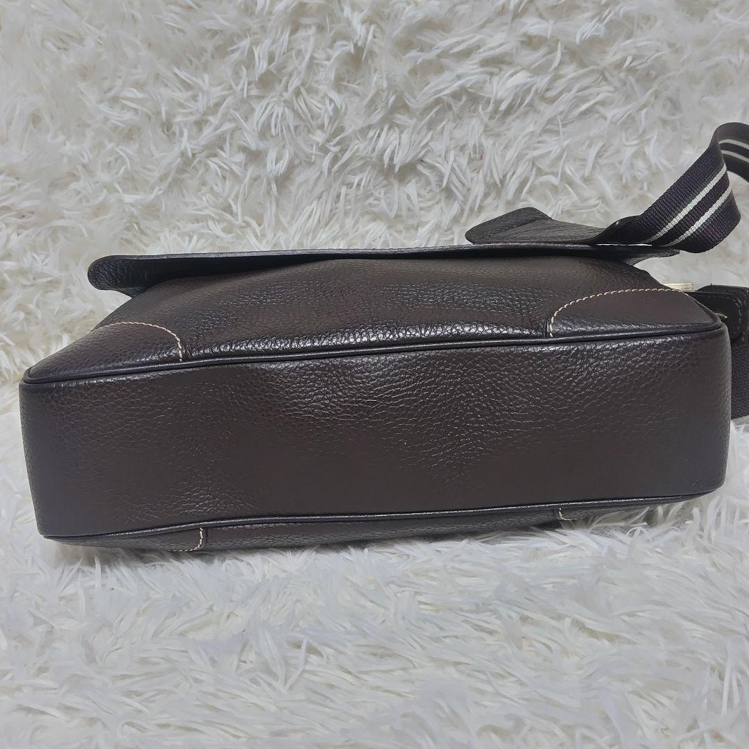 ダンヒル ショルダーバッグ フラップ クロスボディ A4 レザー ブラウン