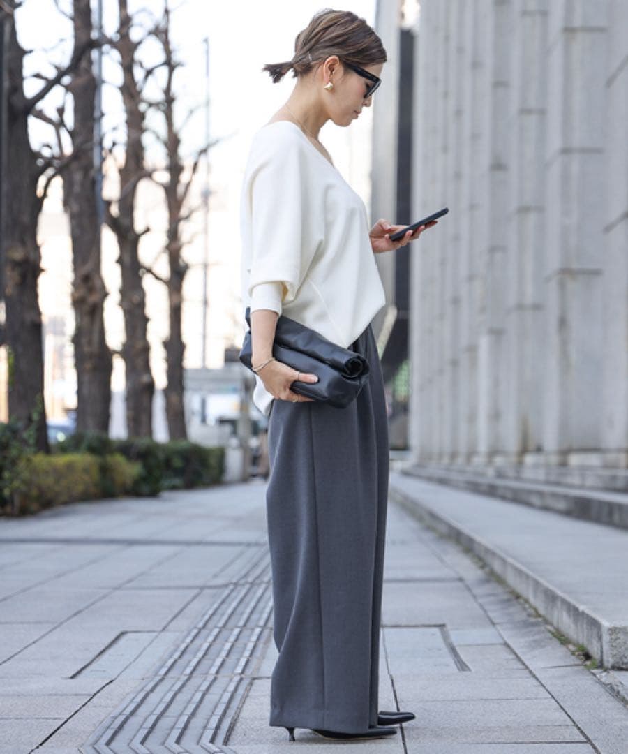 25SS ドゥーズィエムクラス　トリアセジョーゼット Vネック プルオーバー