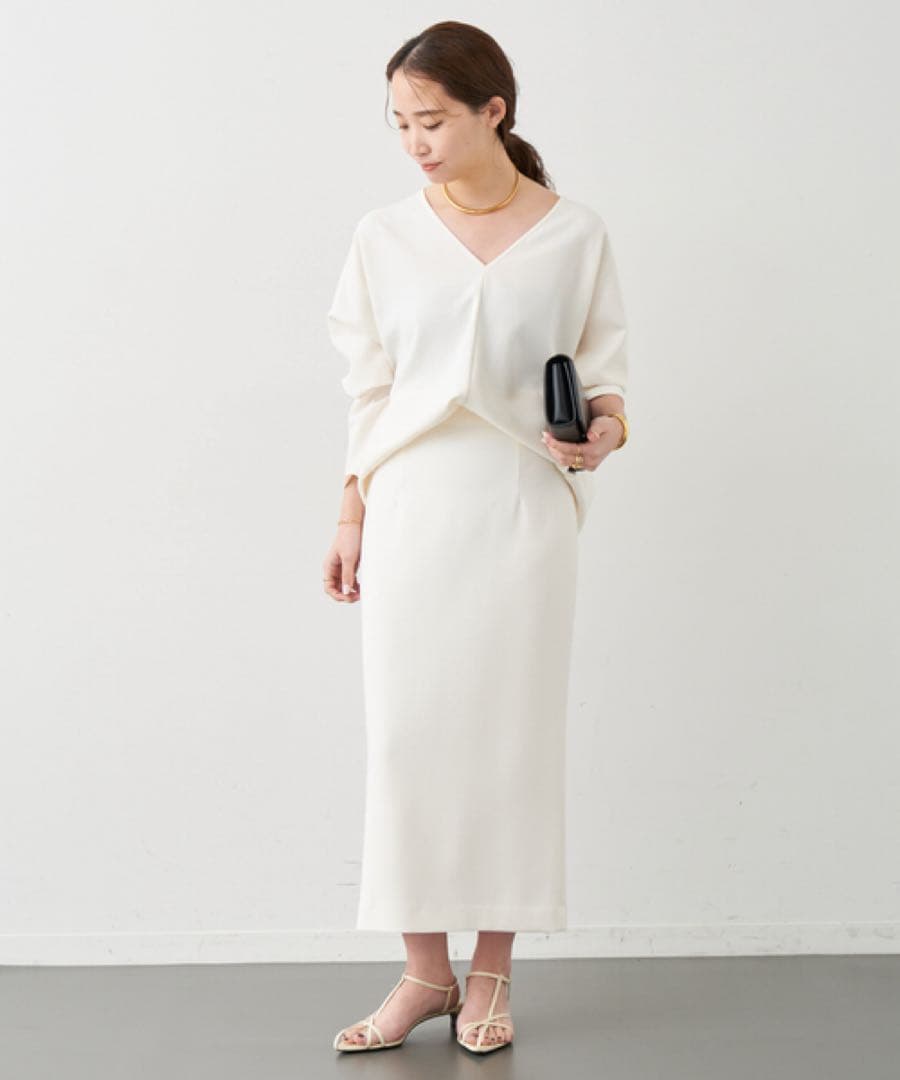 25SS ドゥーズィエムクラス　トリアセジョーゼット Vネック プルオーバー