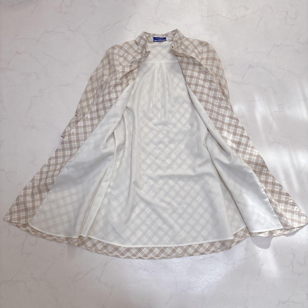 バーバリーブルーレーベル✨️シャツワンピース ノバチェック 紐ベルト 刺繍 ホース