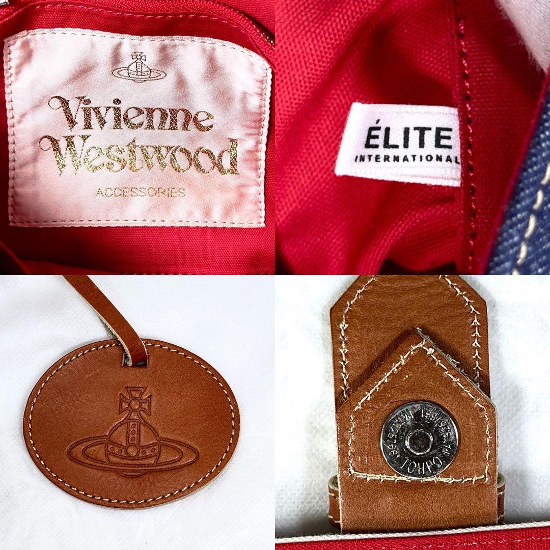 【美品】ヴィヴィアンウエストウッド ショルダーバッグ レザー キャンバス オーブ