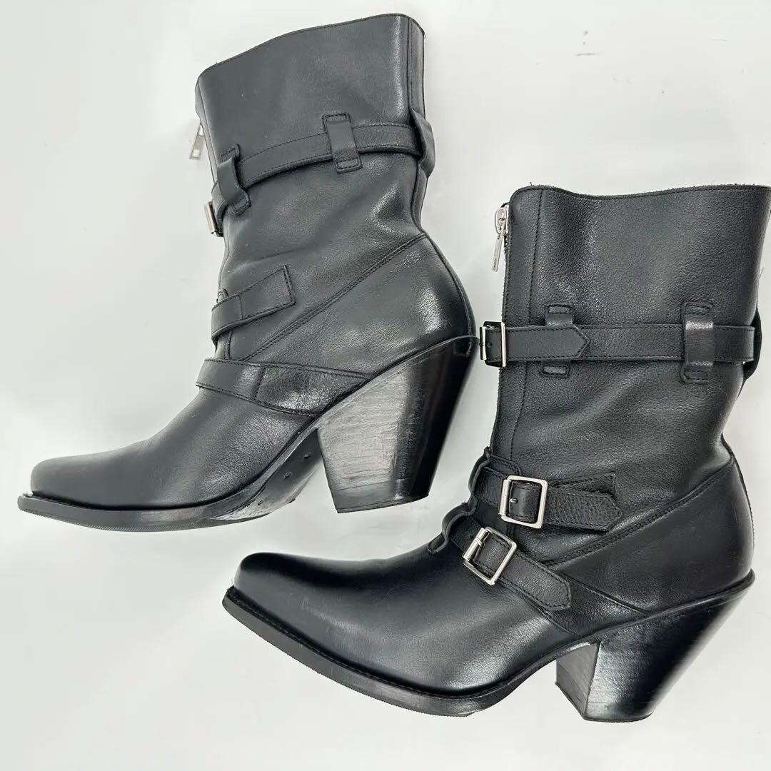 【エディ期】 19SS CELINE 35 ブーツ ブラック 黒 レザー ヒール