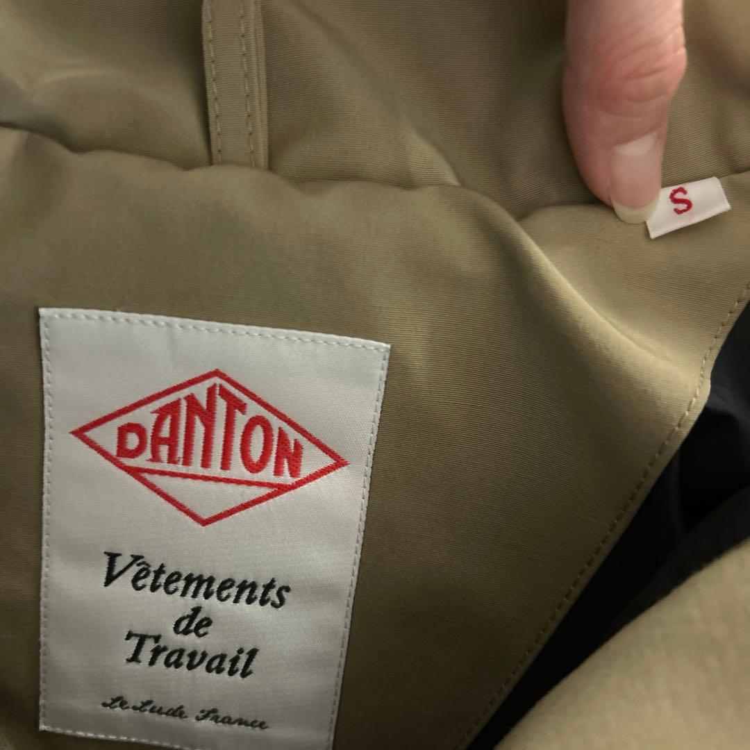 DANTON フード付きダウンジャケット Sサイズ ベージュ
