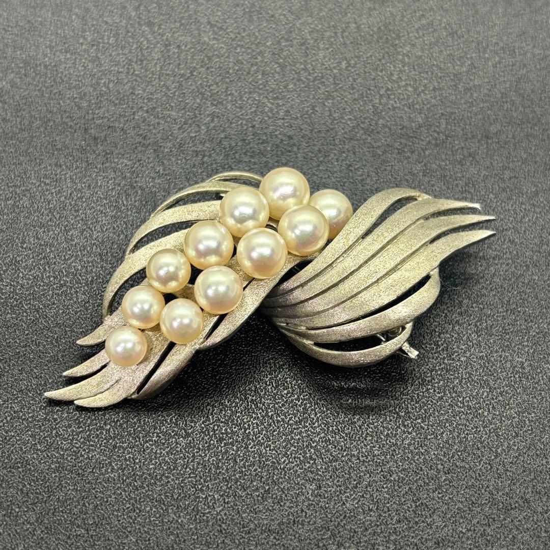 TASAKI タサキ アコヤ真珠 ブローチ 11連パール シルバー