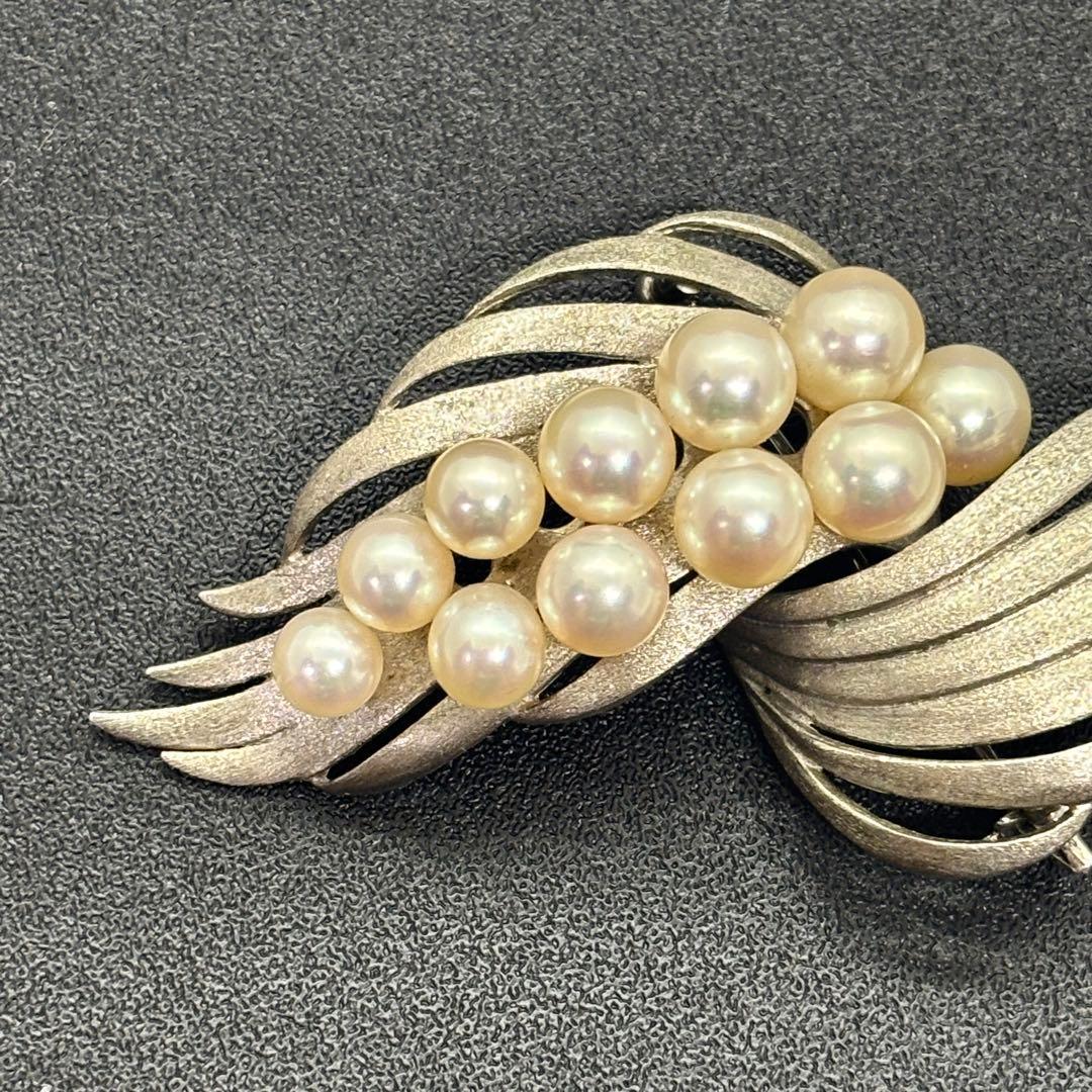 TASAKI タサキ アコヤ真珠 ブローチ 11連パール シルバー