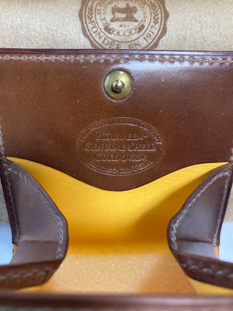 【未使用】ガンゾ ホーウィン シェルコードバン BOX 小銭入れ ナチュラル