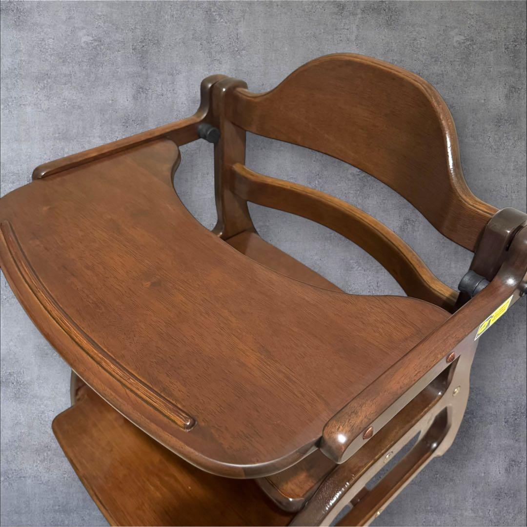美品✨すくすくローチェアⅡ ダークブラウン ベビー用ローチェア 木製