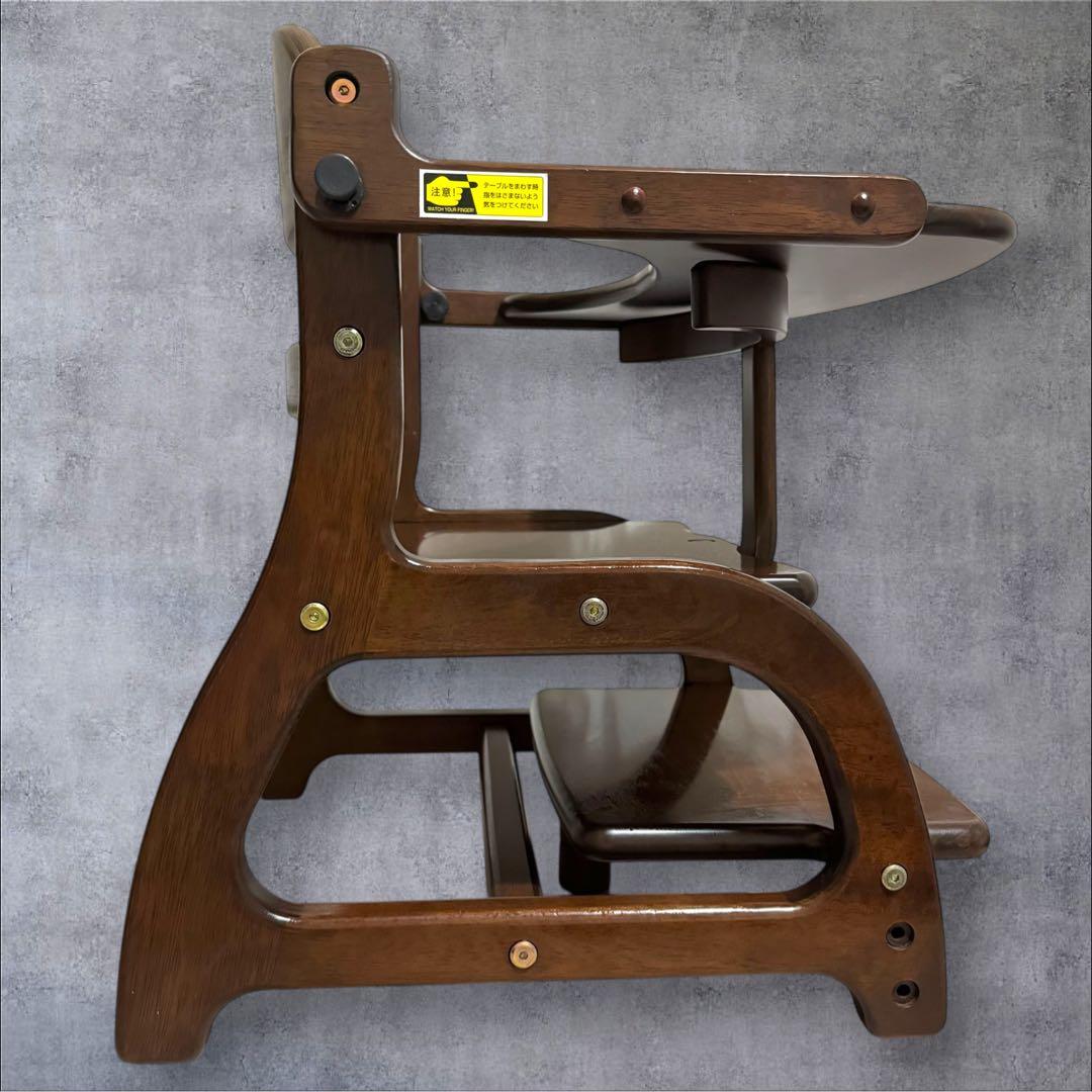 美品✨すくすくローチェアⅡ ダークブラウン ベビー用ローチェア 木製