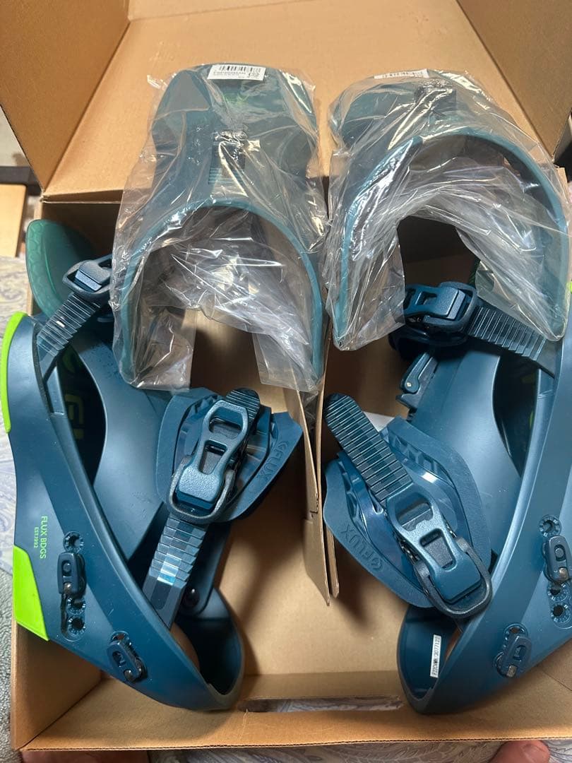 未使用 スノーボード ビンディング ネイビー/グリーン