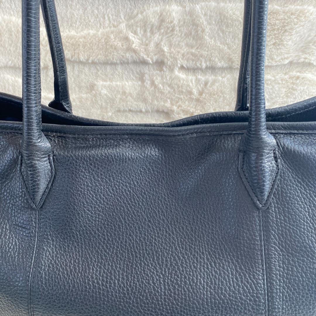 CIMABUE 大容量トートバッグ A4 シボ革 黒 ゴールド金具 メンズ