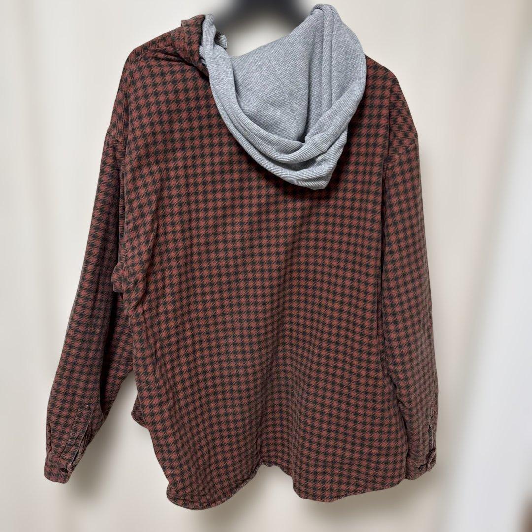 ジャケット・アウター Supreme Houndstooth Flannel Hooded Shirt