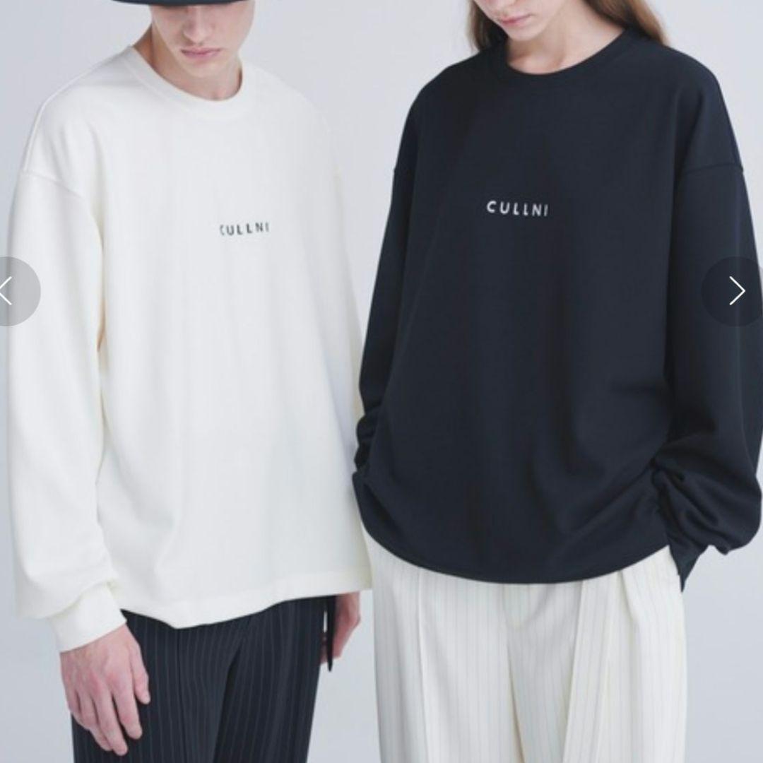 美品！CULLNI ロゴ刺繍 ロングスリーブカットソー 24SSブラック 1