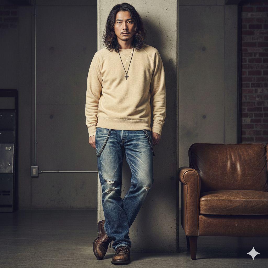 クロス橙■本革レザーフルスタッズナローベルト☆ヴィンテージアメカジビンテージ古着