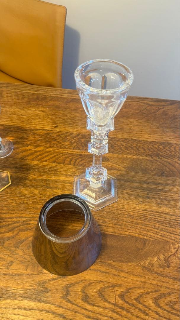 【美品】Baccarat バカラ アワファイヤー キャンドルスタンド シルバー