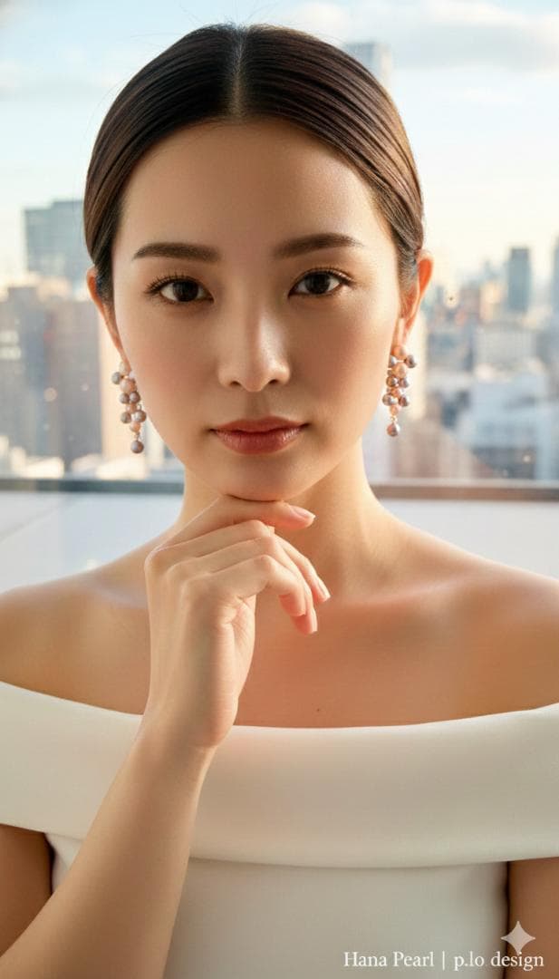 【極光22珠】淡水真珠 花珠級 虹色キャンディ ピアス 揺れる S925 稀少