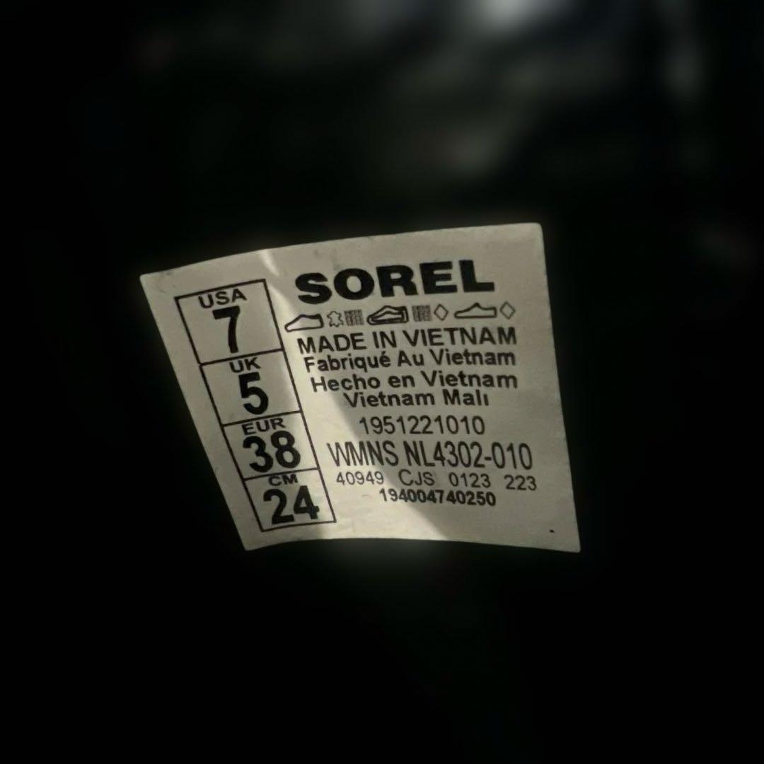 ぺ*こ様 【美品】SOREL ソレル　ブラックレザーサイドゴアブーツ 24cm