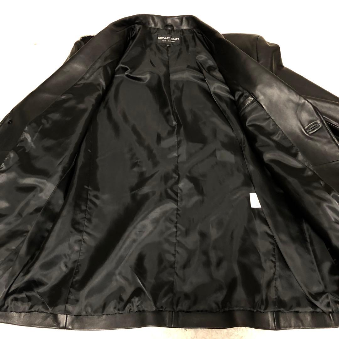 希少　羊革　本革　レザージャケット　ロカビリージャケット　切り替えし部分ハラコ