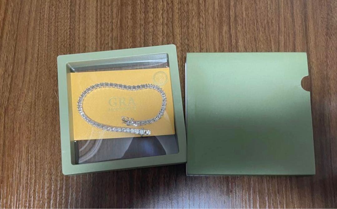 【話題独占】10ctモアサナイト×S925 テニスチェーンブレスレット／証明書付