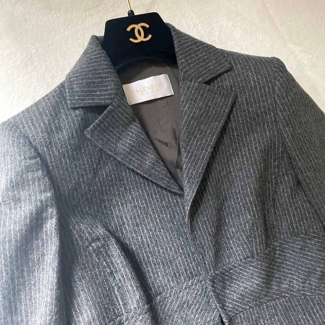 極美品⭐︎VALENTINO グレー ストライプ パンツスーツ セットアップ 40