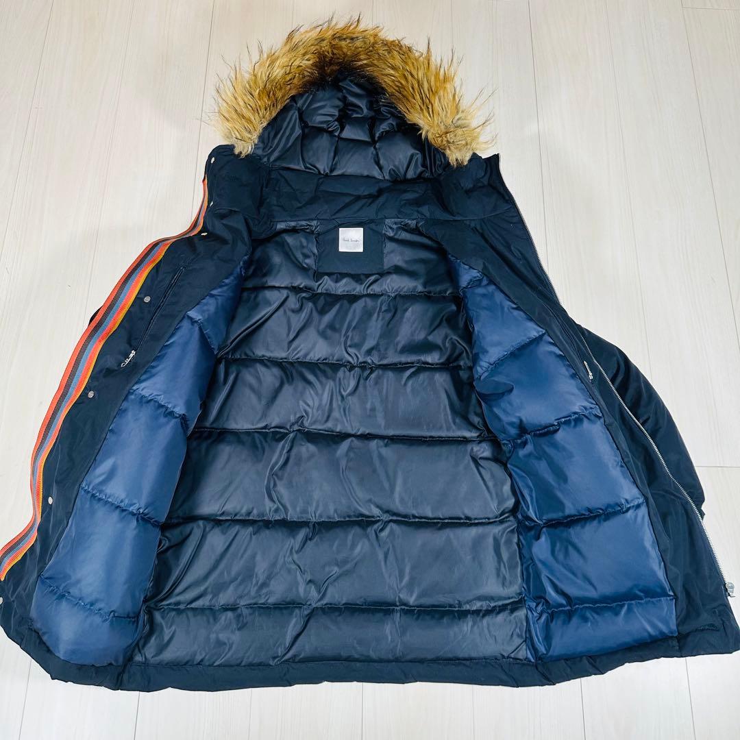 ポールスミス ダウンジャケット コート 現行 マルチストライプ ネイビー　S