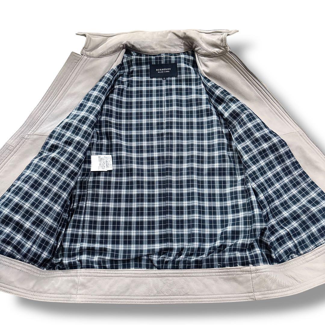 希少色 グレー BURBERRY BLACK LABEL レザージャケット M