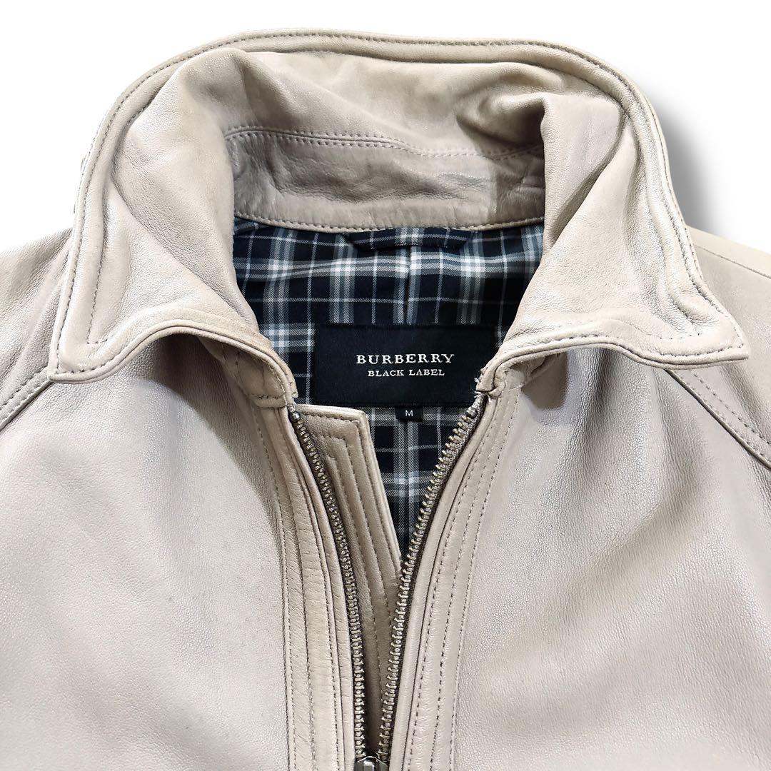 希少色 グレー BURBERRY BLACK LABEL レザージャケット M