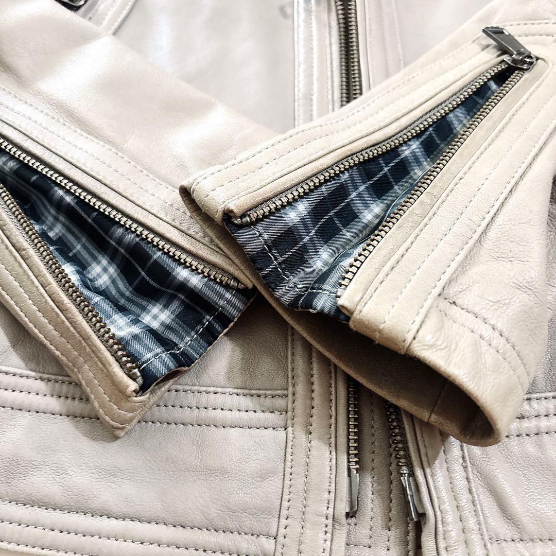 希少色 グレー BURBERRY BLACK LABEL レザージャケット M