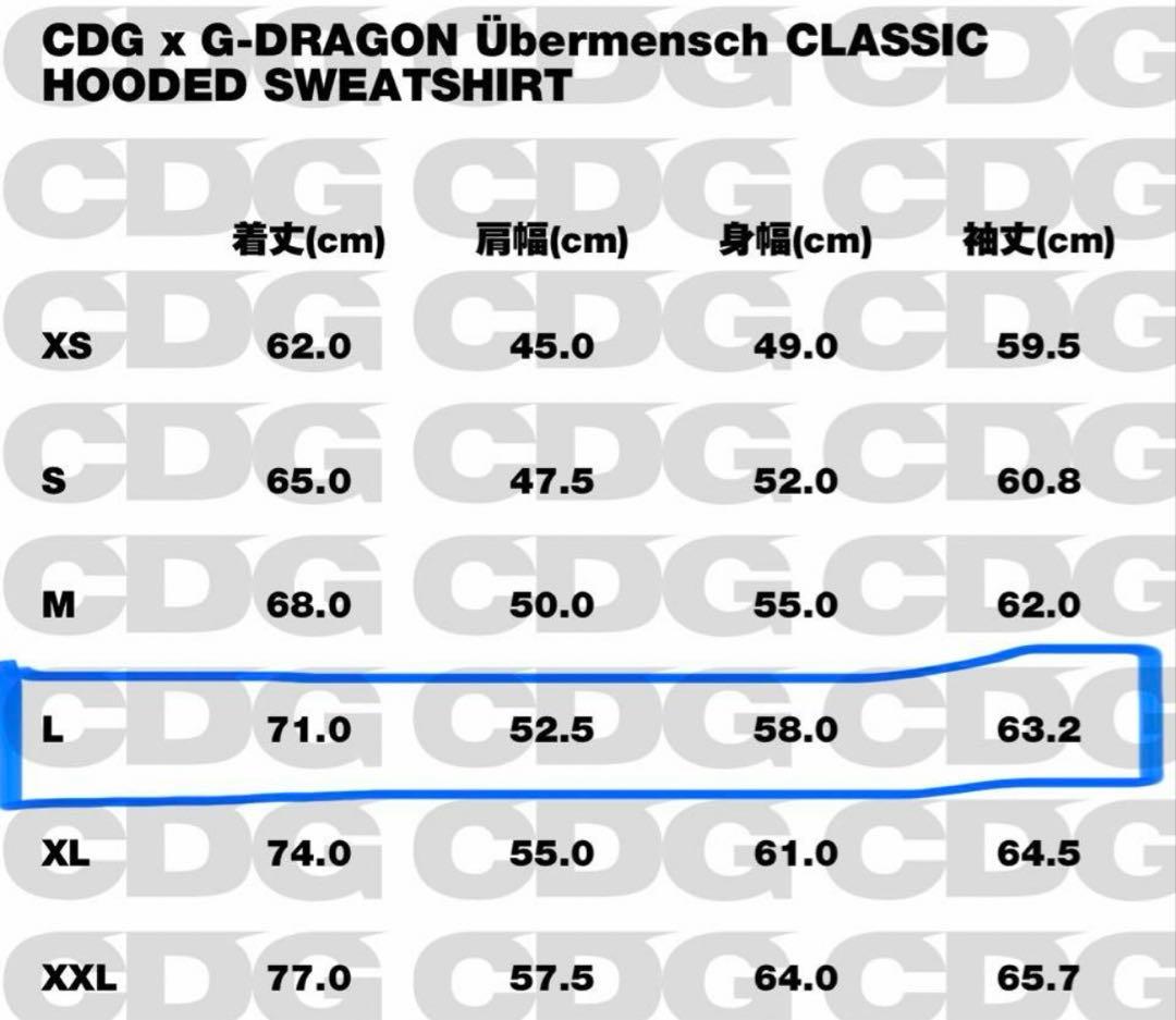 期限限定値下げCDG G-DRAGON CLASSIC HOODED パーカー