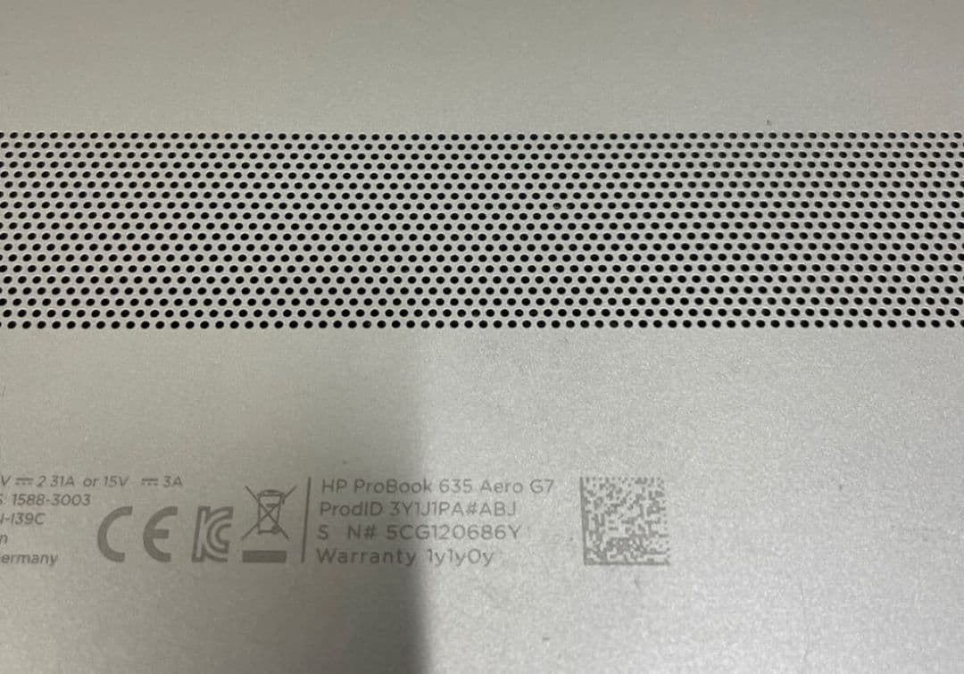 HP ProBook 635 Aero G7 (BIOS起動未確認)