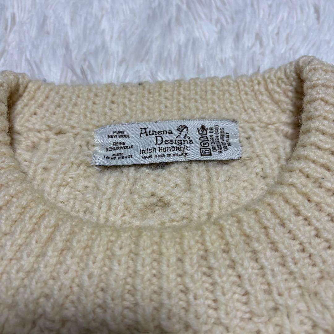 ATHENA DESIGNS アテナデザイン アラン クルーネックセーター