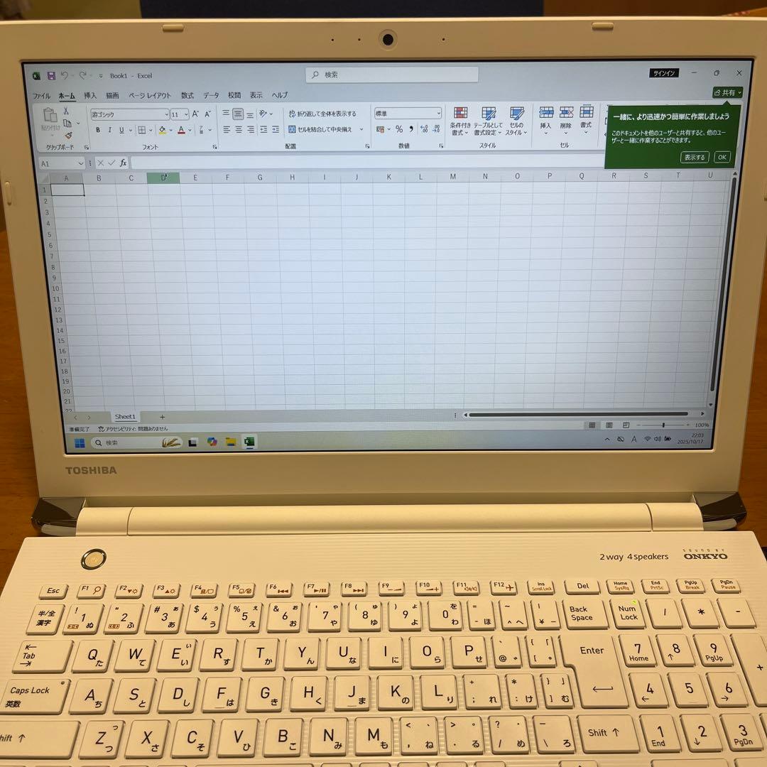 TOSHIBA 東芝　Dynabook 型式：P1-E4JN-EW