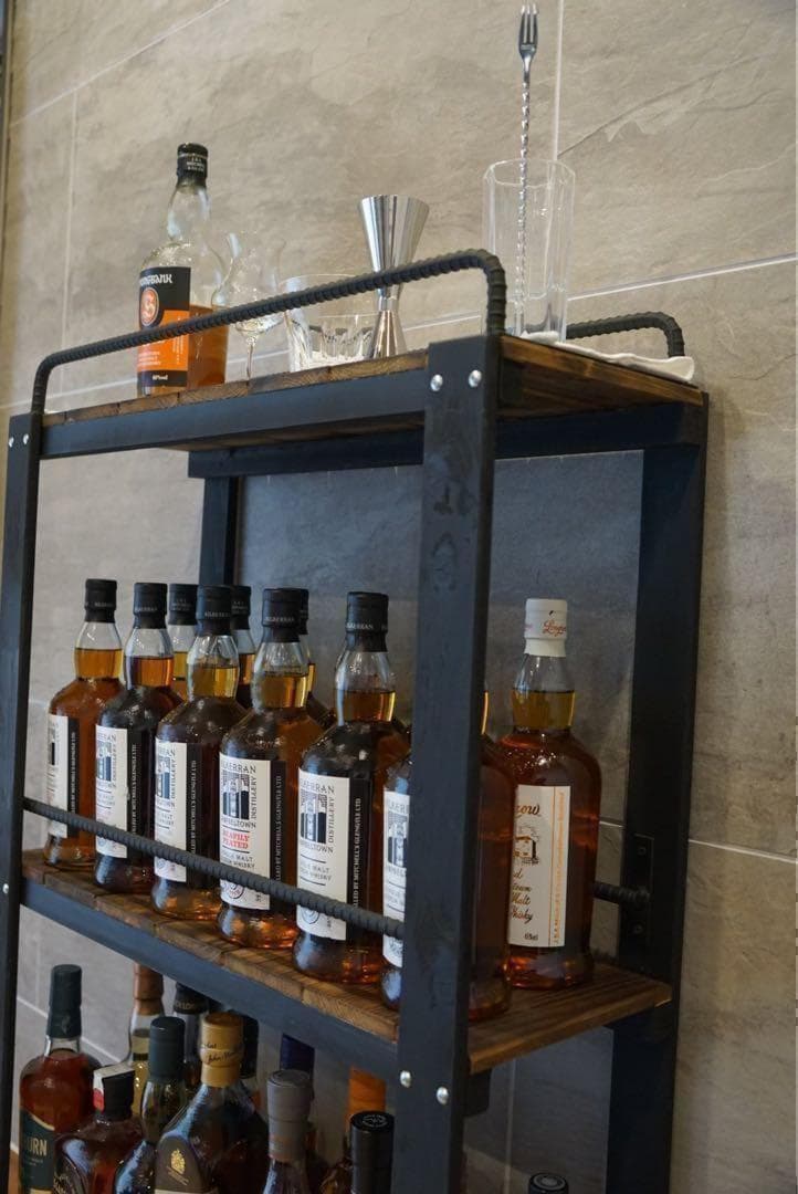 ウイスキーラック　サイドバーワゴンタイプ　男前インテリア　1231