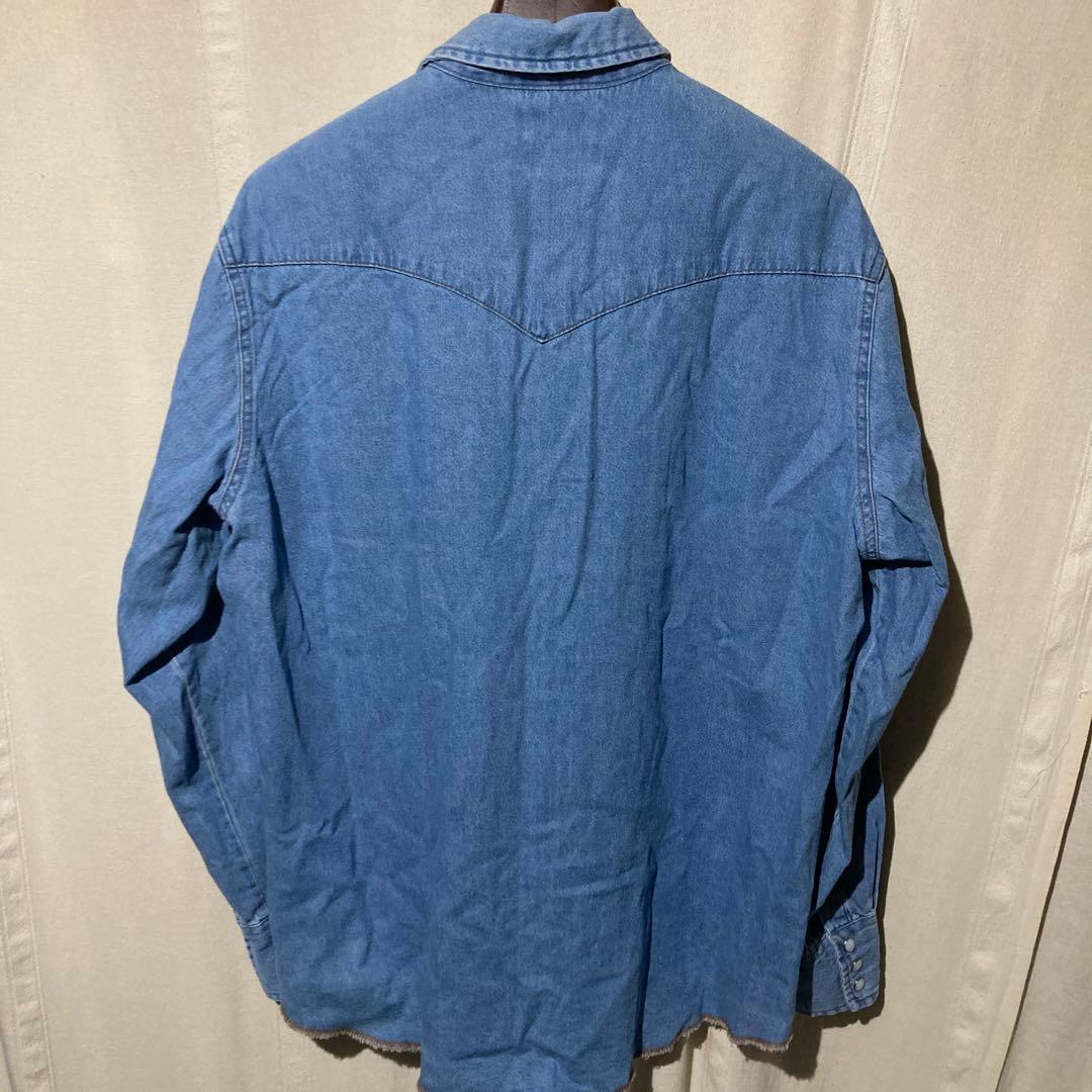 90s キムタク着 wrangler ラングラー デニムウエスタンシャツ