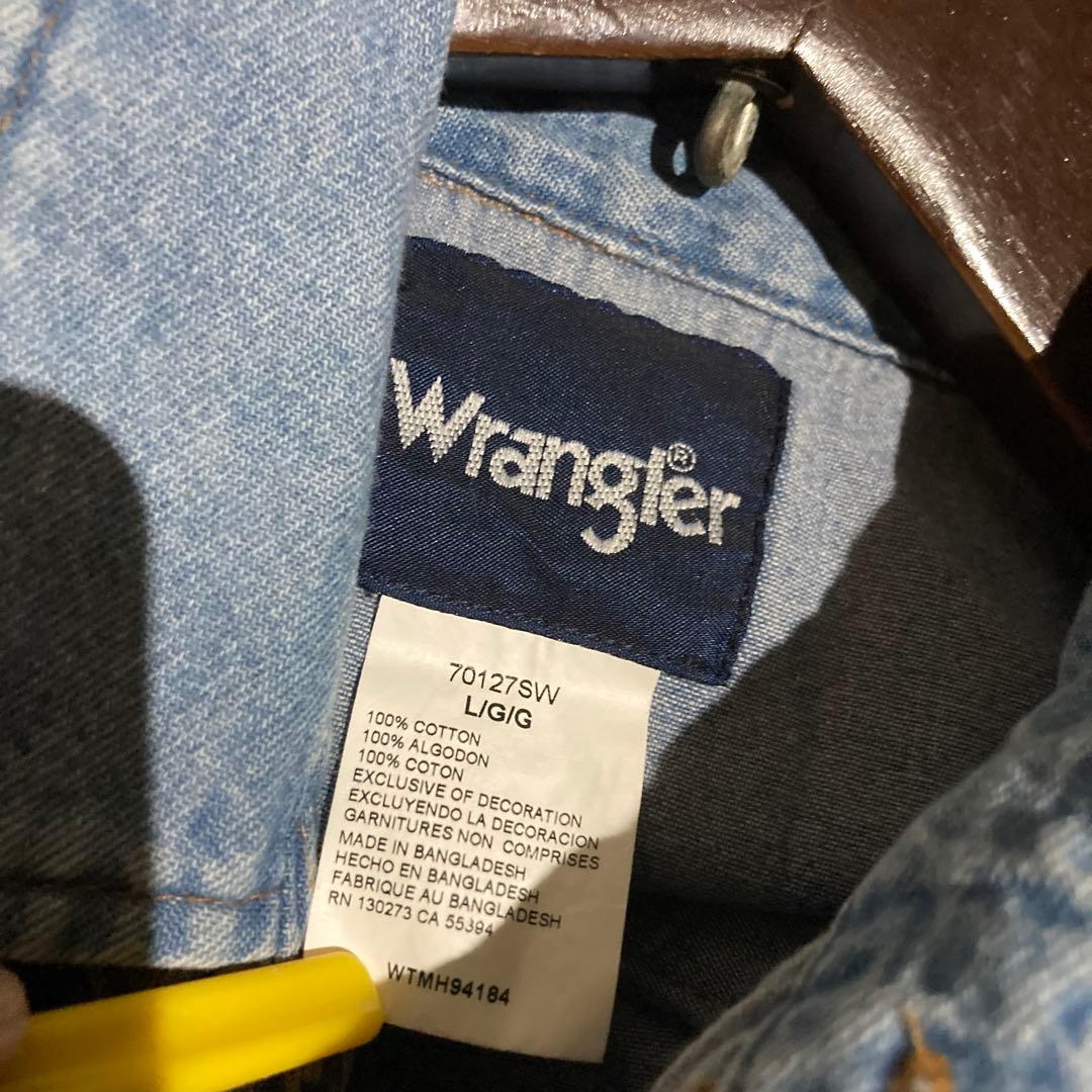 90s キムタク着 wrangler ラングラー デニムウエスタンシャツ