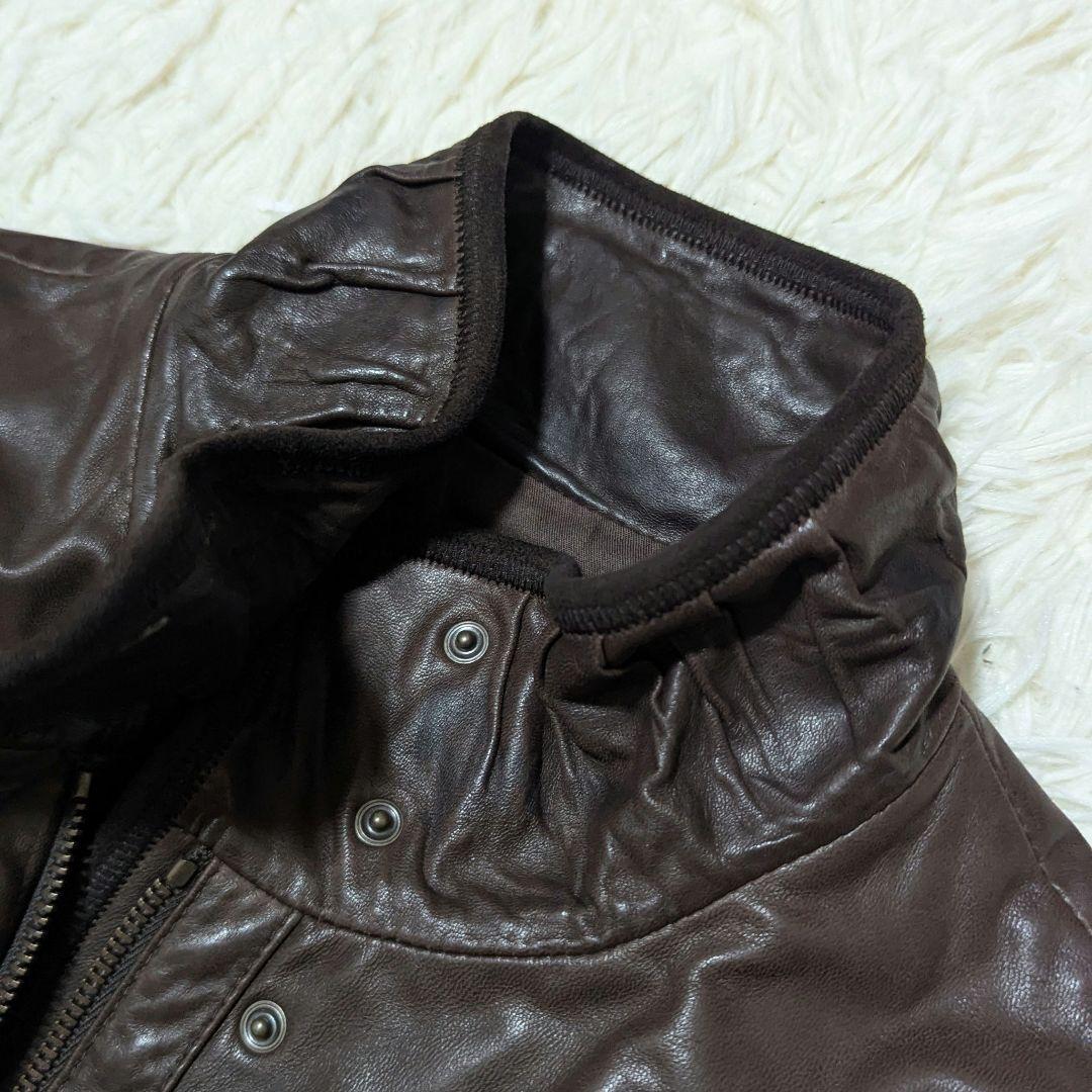 美品✨バリー　ラムレザー　ジャケット　ライダース　ブラウン　40サイズ