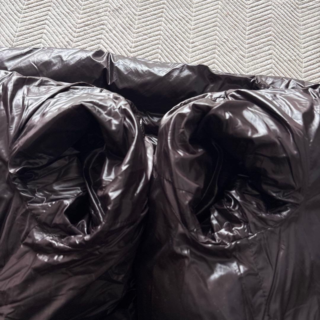 Eタトラス　ダウンコート　茶　膝下丈　Aライン　女優襟