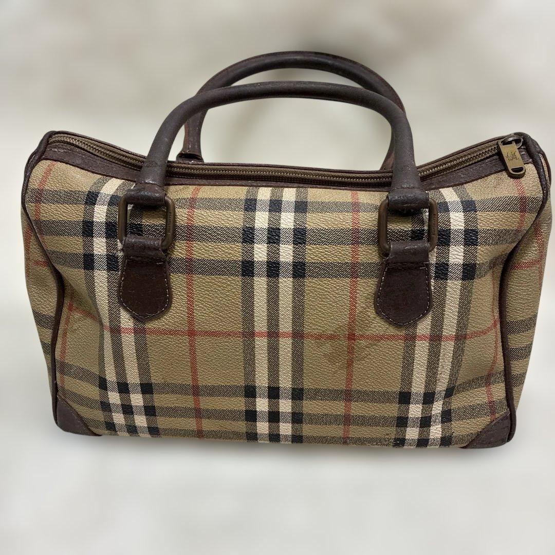 【極美品】BURBERRY バーバリー ミニボストン ハンドバッグ ノバチェック