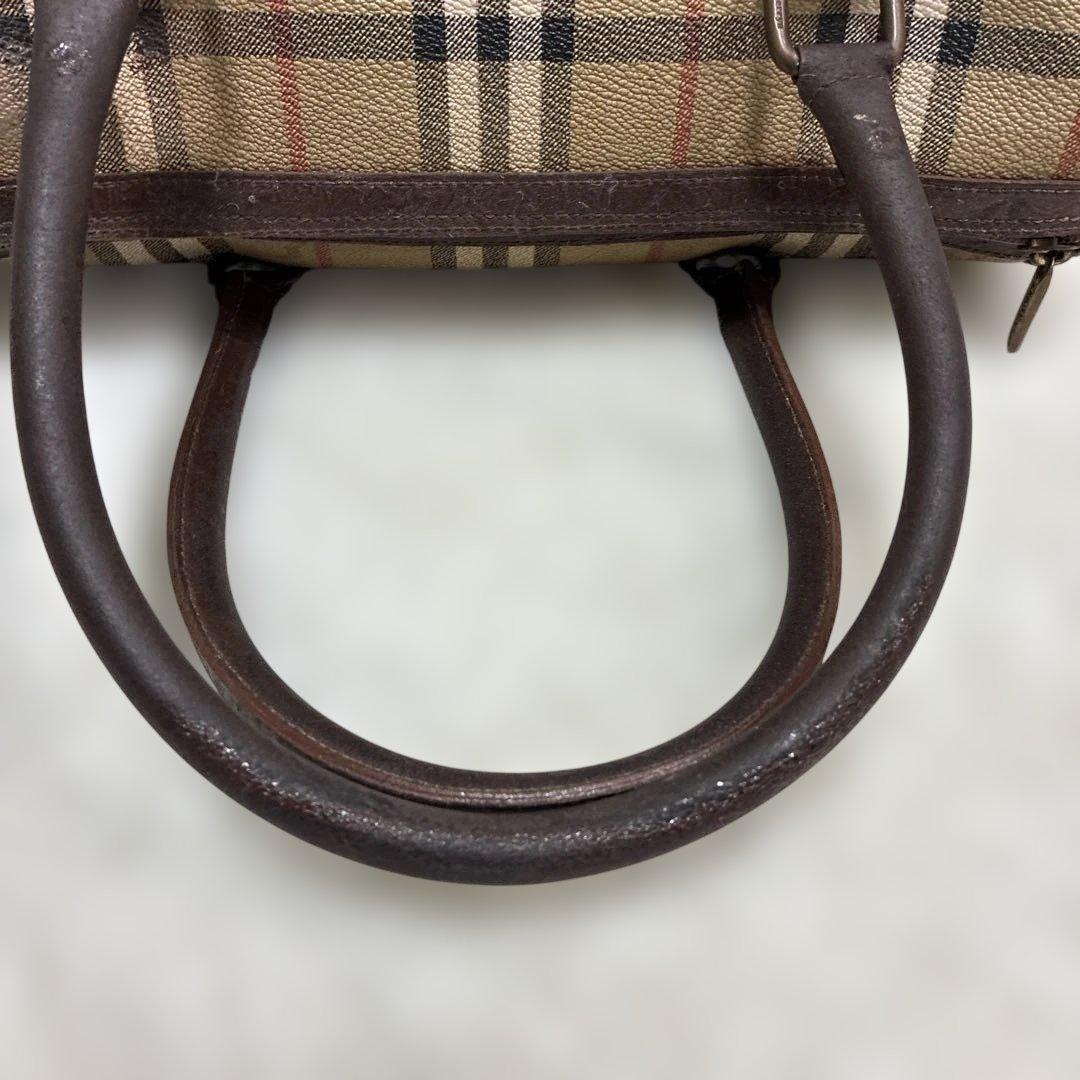 【極美品】BURBERRY バーバリー ミニボストン ハンドバッグ ノバチェック