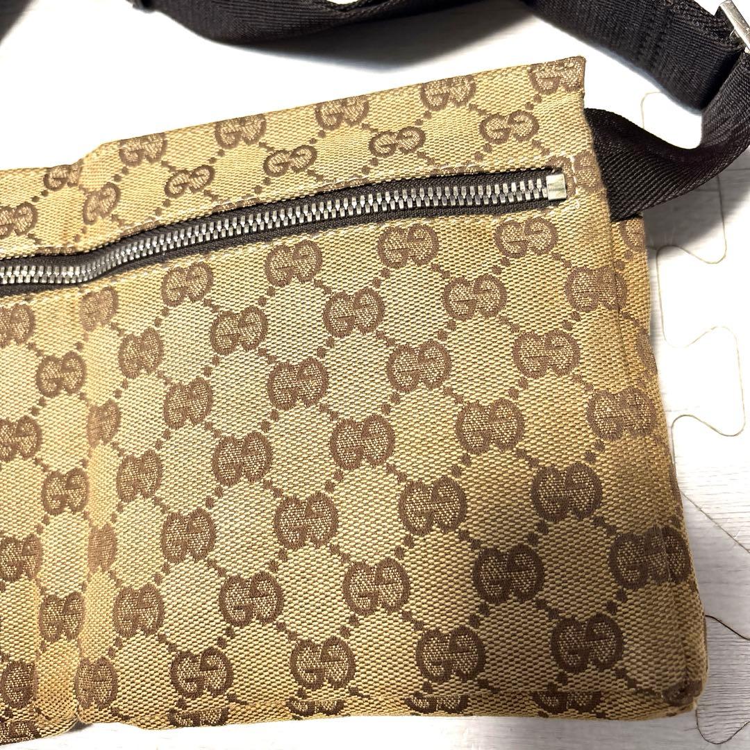 グッチ ボディバッグ GGキャンバス ショルダーバッグ ウエストバッグ
